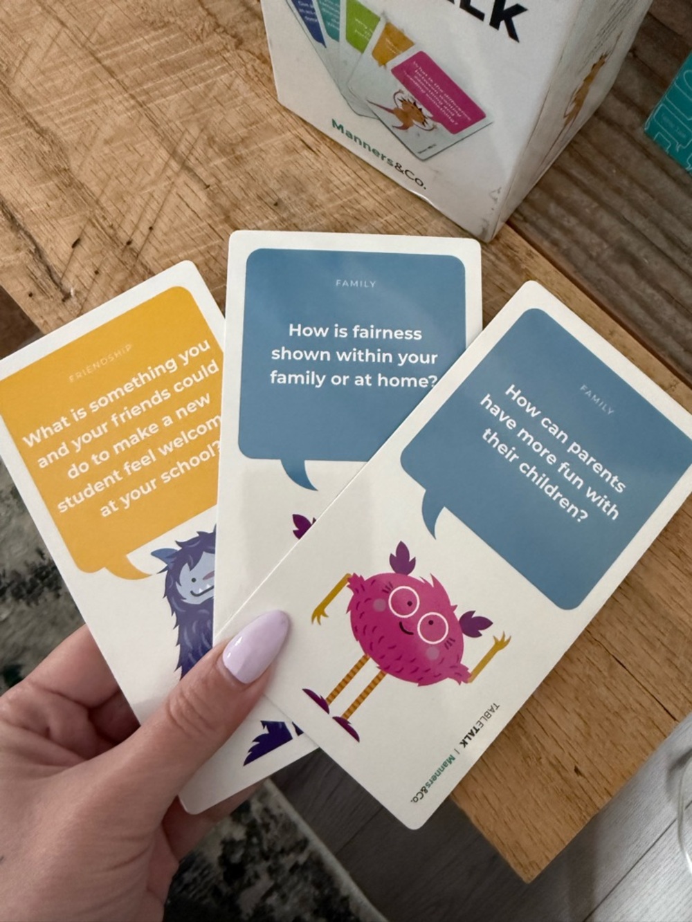 Table Talk Conversation Cards Family Game Manners & Co Dinner Party Icebreaker